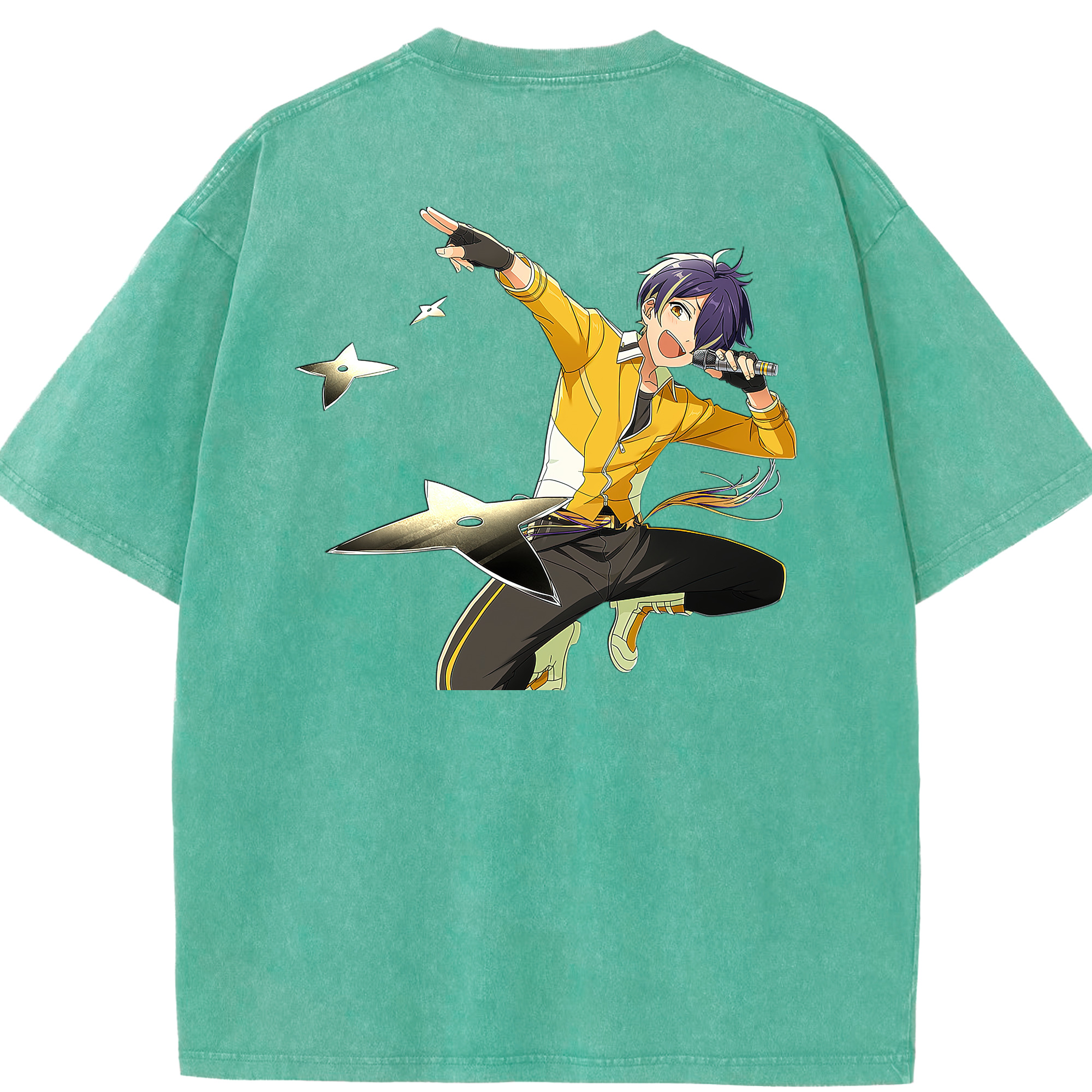 （画像用） あんさんぶるスターズ! Ensemble Stars 綿100% ヴィンテージ風 半袖Tシャツ（背面プリント）